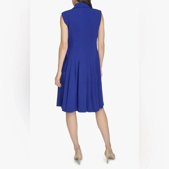 Calvin Klein Blue Sleeveless Side Buckle
Wrap Dress - Picture 2 of 5